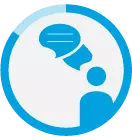 Doctor-patient discussion icon