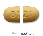 SYMTUZA® pill split into 2 pieces
