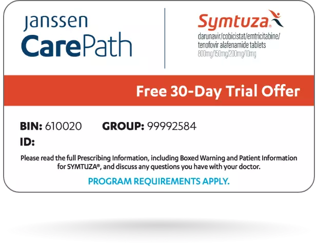 Janssen CarePath card for free 30-day trial supply of SYMTUZA®
