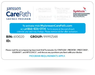 Janssen CarePath Savings Program card for SYMTUZA®